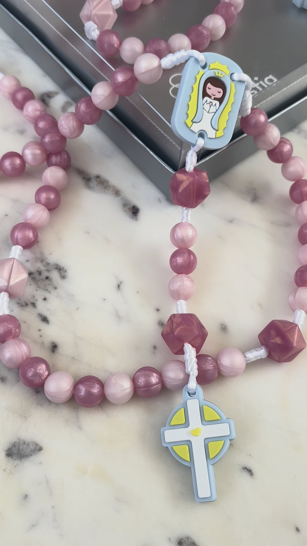 Rosario de silicón Rosa Aperlado