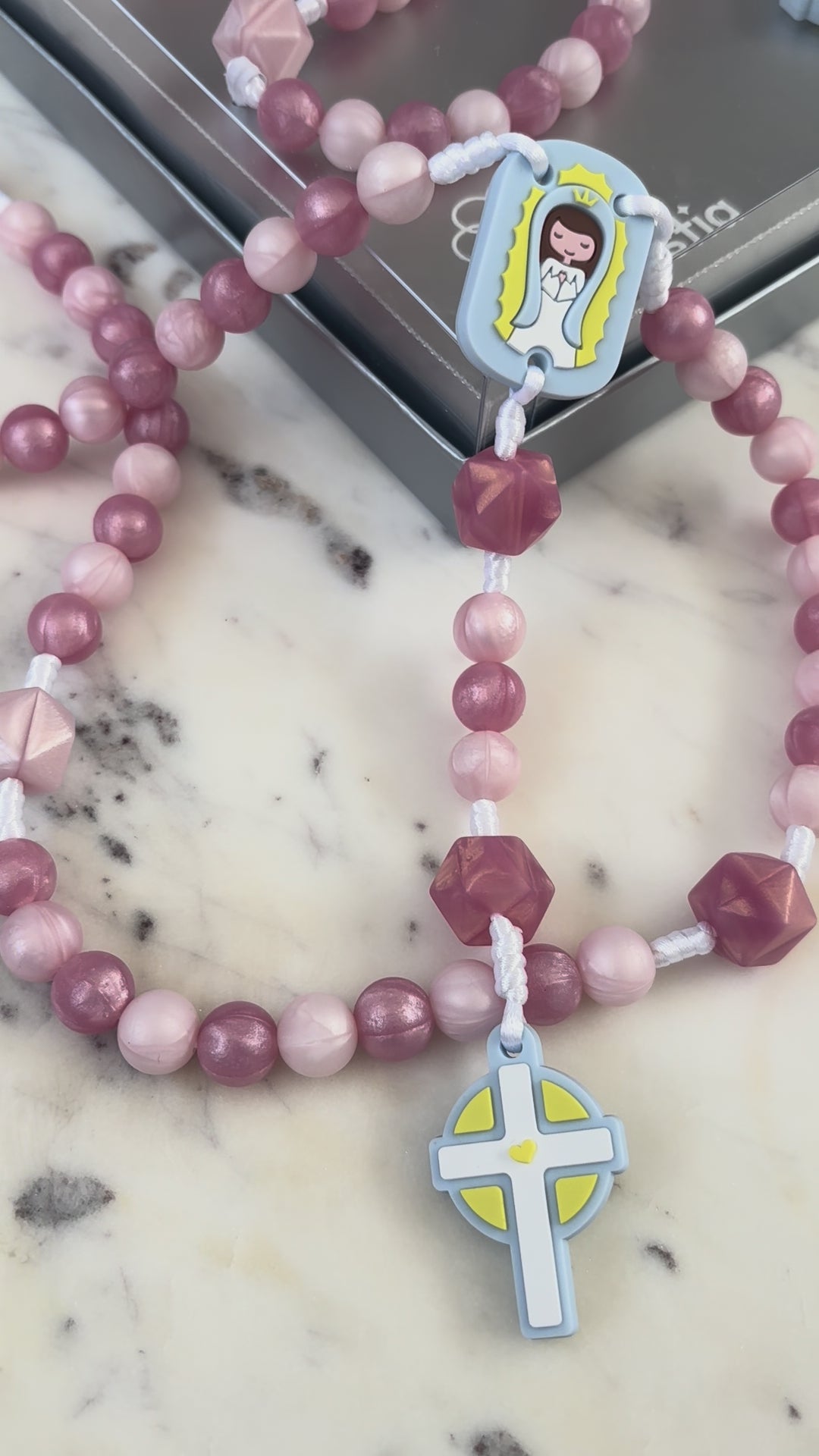 Rosario de silicón Rosa Aperlado